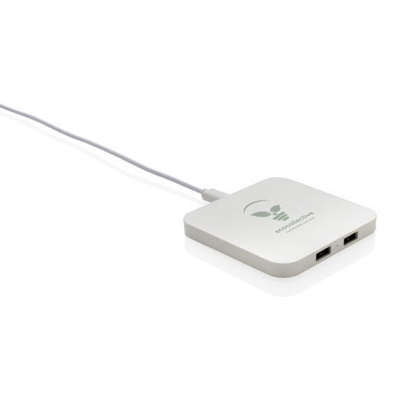 Xd Collection brezžični polnilnik 10W, dvojni USB - Bela
