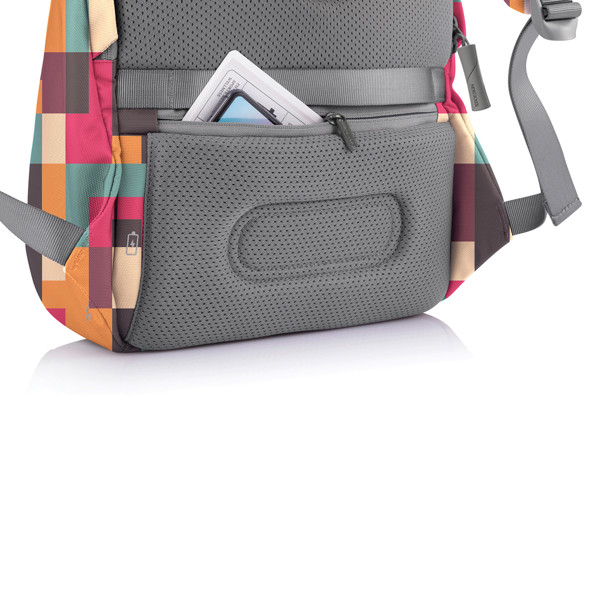 Bobby Soft "Art", anti-theft backpack - Green / Grey