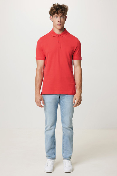 Iqoniq Yosemite recycled cotton pique polo - Luscious Red / L