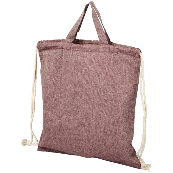 Pheebs 150 g/m² recycled drawstring bag 6L - Heather Maroon