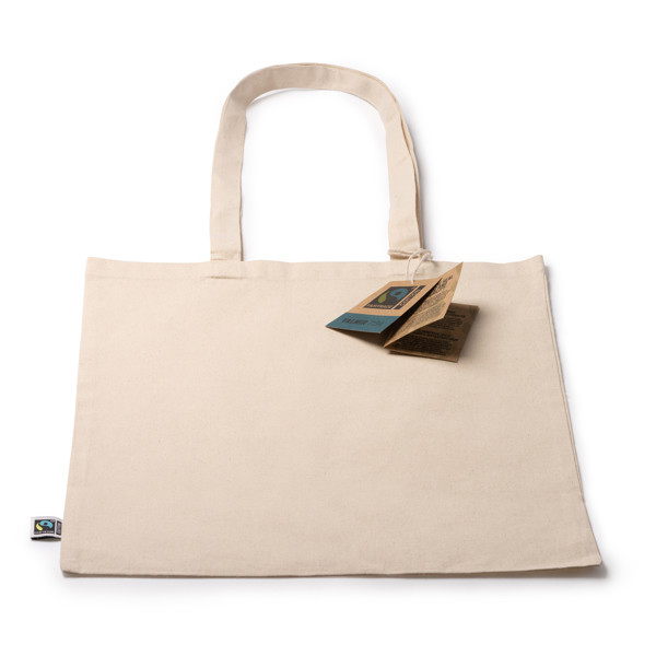 Fairtrade cotton personalised bag 180 g/m² with long reinforced handles