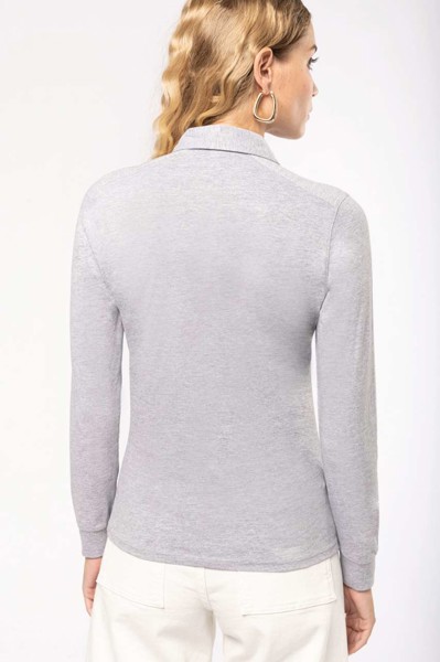 Ladies' Long Sleeve Jersey Polo Shirt - Black / M