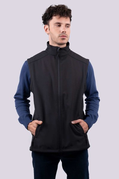 Men’S 3-Layer Softshell Bodywarmer - Black / 2XL