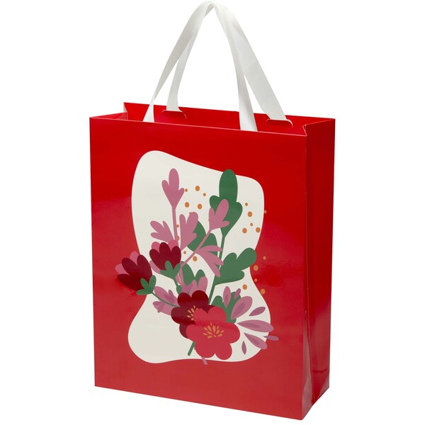 Smartfold 230 g/m2 paper bag with ribbon handles and matt lamination -  31 x 12 x 39 cm - White