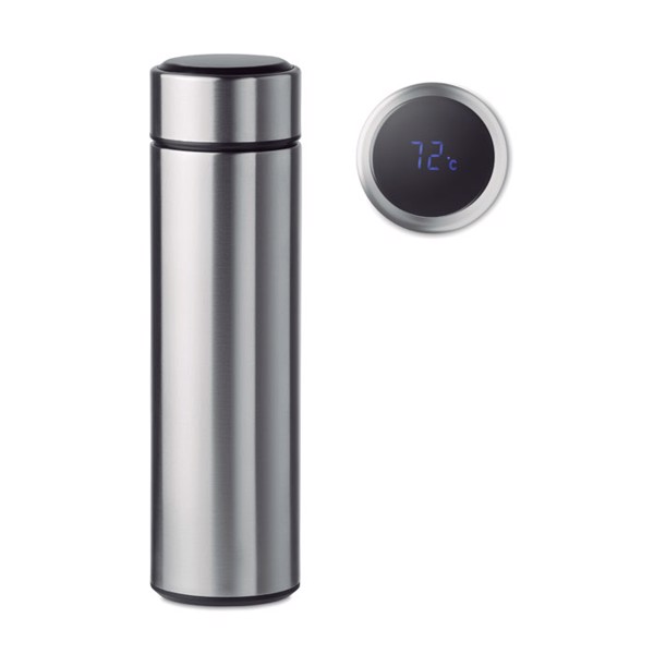 Bottle with touch thermometer Pole - Matt Silver