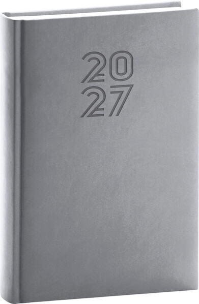 Notique Denní Diář Aprint 2027, Šedý, 15 x 21 cm