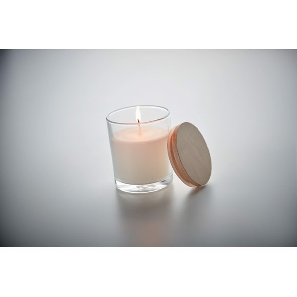 Ancient scented candle glass,bamboo lid,120g - Transparent