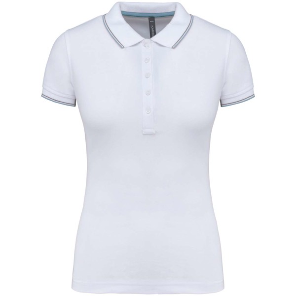 Ženska polo majica kratkih rukava - Bijela / Siva / Plava / XL