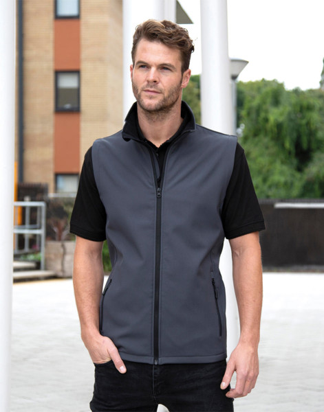 Men's Printable Softshell Bodywarmer - White / Black / S