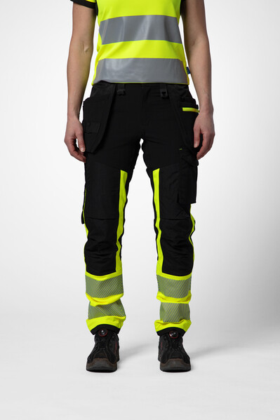 6543 Woman Waist Pant HV Yellow/black C42