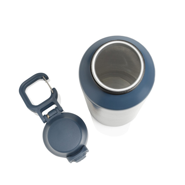 Bouteille de sport  600ML en acier recyclé RCS Via - Bleu Marine
