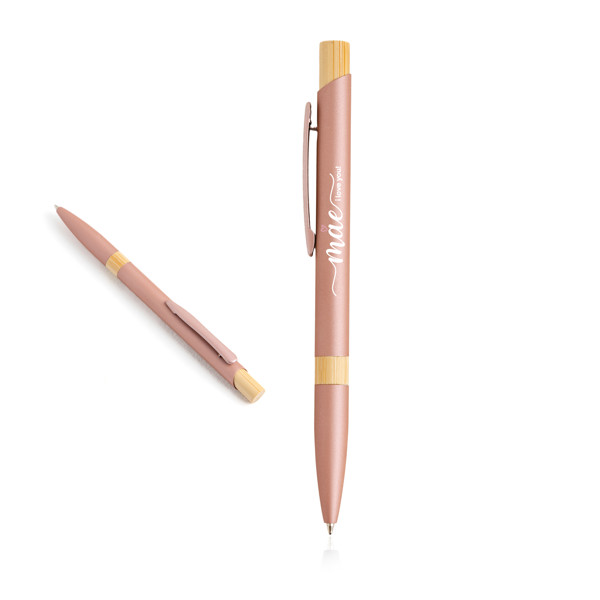 Esferográfica de Metal Reciclado - Cor-de-rosa claro 