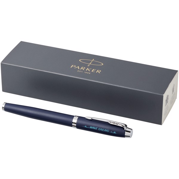 Stylo roller IM Parker (encre noire) - Bleu / Argent