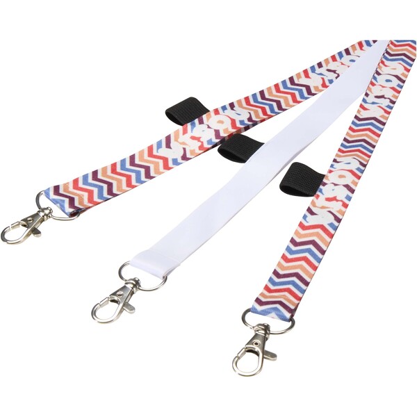 Neve sublimation lanyard with loop - Black / White / 20mm