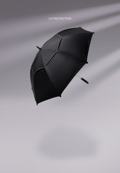 Aware storm umbrella 120 cm,rPET fabric - Black