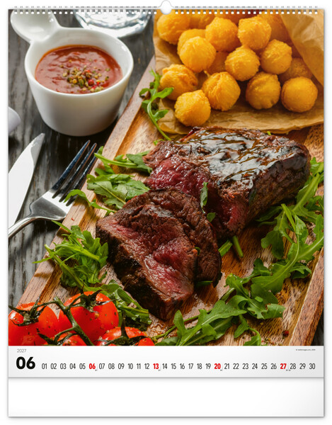 Notique Nástěnný Kalendář Gourmet 2027, 48 x 56 cm