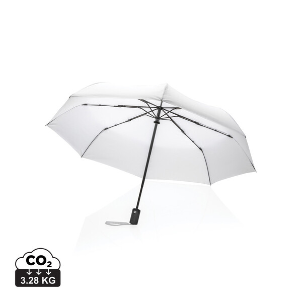 21" Impact AWARE™ RPET 190T auto open/close umbrella - White