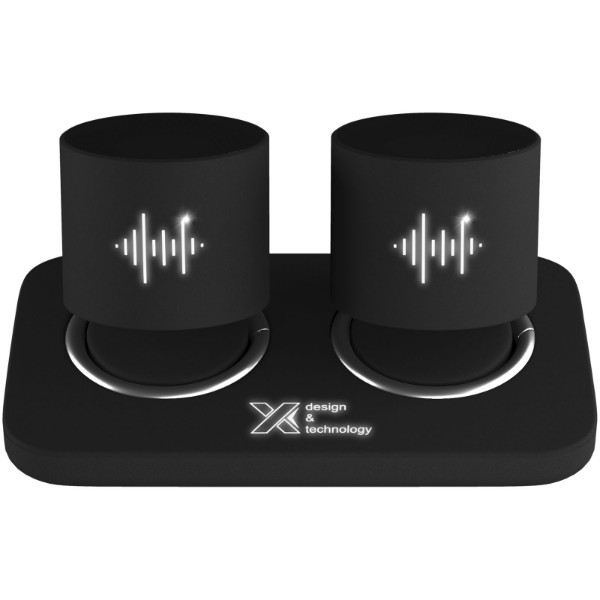Coppia di speaker stereo luminosi SCX.design S40 con base