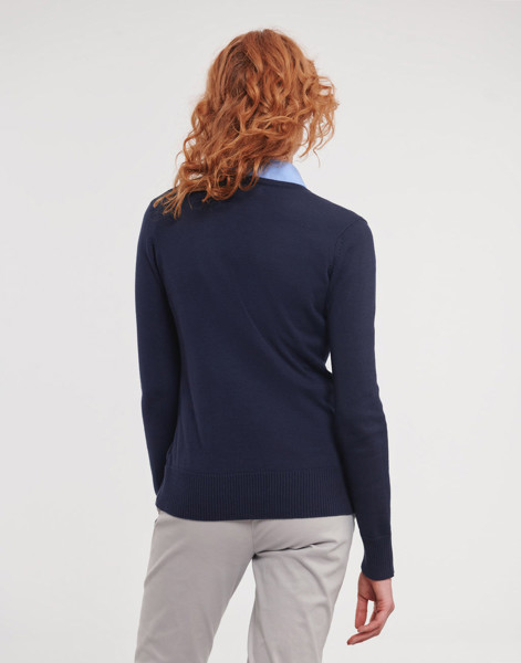 Ladies’ V-Neck Knitted Pullover - Black / 4XL