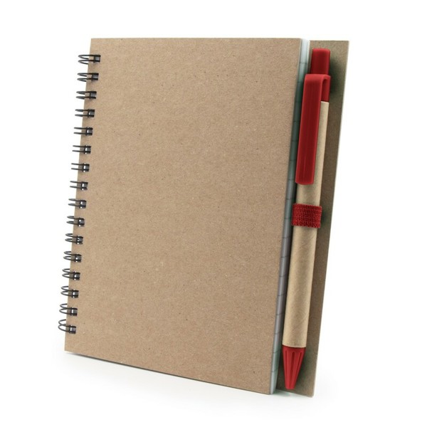 Notebook A6 with ball pen | Sidney - red