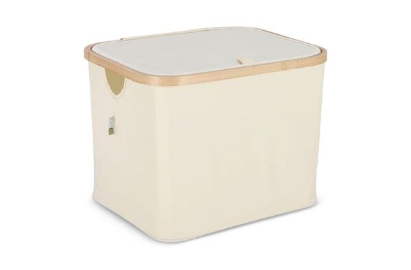 InSideOut folding basket with lid Sogne 40.5 x 33 x 30cm rPET - Ecru