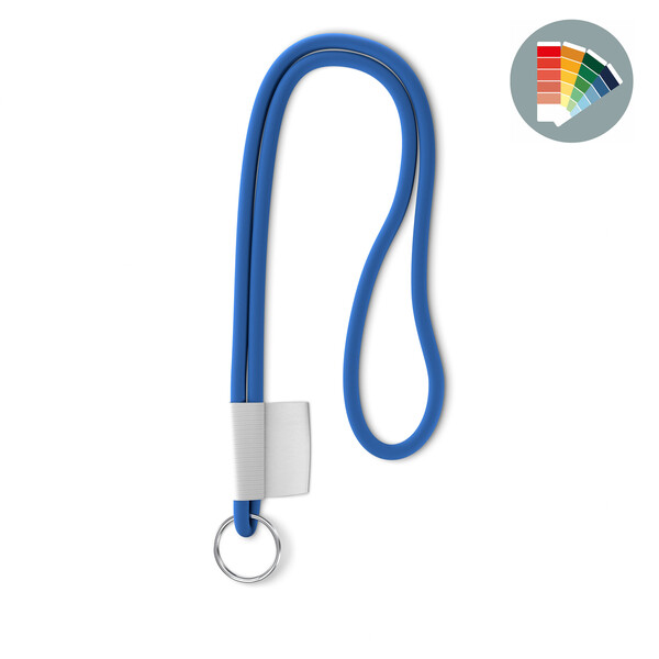 Polyester 2-tone cord lanyard with full colour label - Own PMS / Ring hook