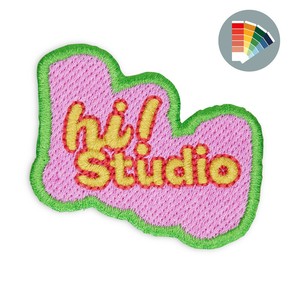 Embroidered patch with merrow border - 7cm / Iron-on