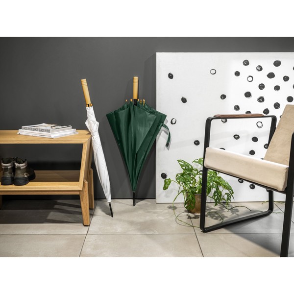 APOLO. Ponžé recyklovaného polyesteru (100% rPET) deštník s automatickým otevíráním - Bílá