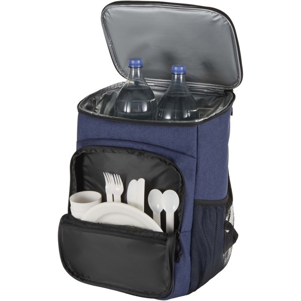 Sac à dos isotherme 20 L Tundra recyclé et certifié GRS pour pique-nique avec ensemble de couverts - Bleu cobalt