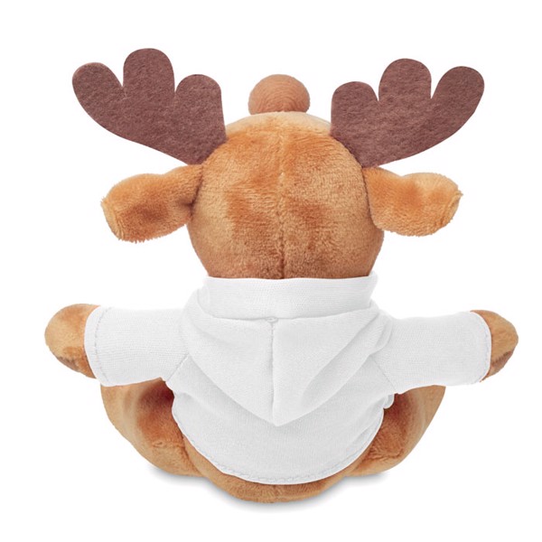 Plüsch-Rentier mit Hoody Rudolph - Weiß