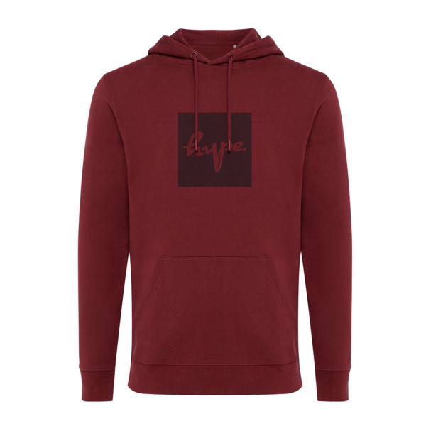 Sweat à capuche en coton recyclé IQONIQ Jasper - Rouge Bordeaux / XXL