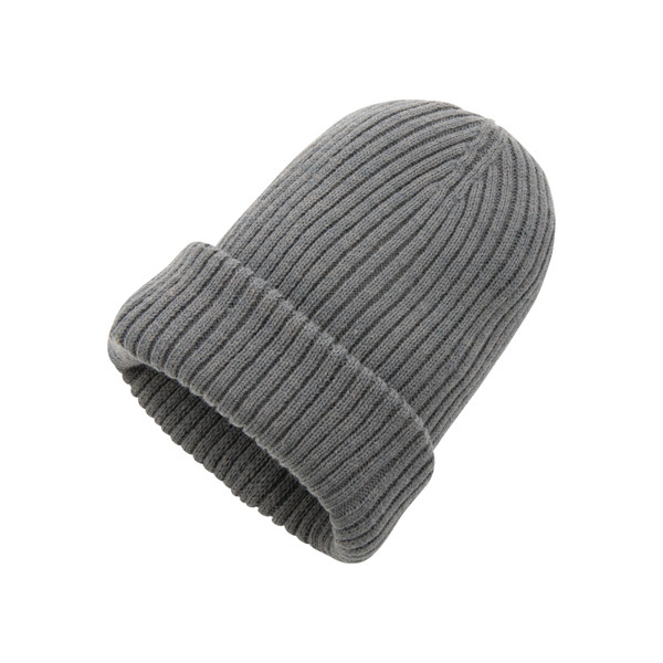 Dvojito pletená beanie čapica Impact z Polylana® AWARE™ - Antracitová