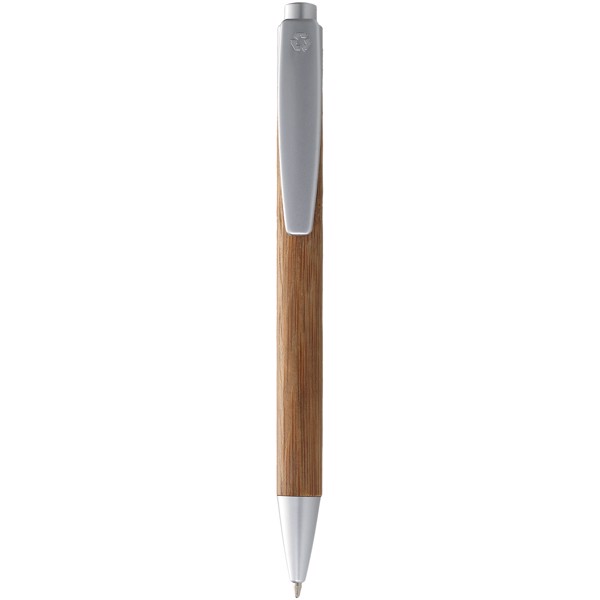 Stylo bille en bambou Borneo (encre noire) - Naturel / Argent