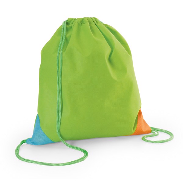 BISSAYA. Colourful non-woven drawstring bag - Light Green