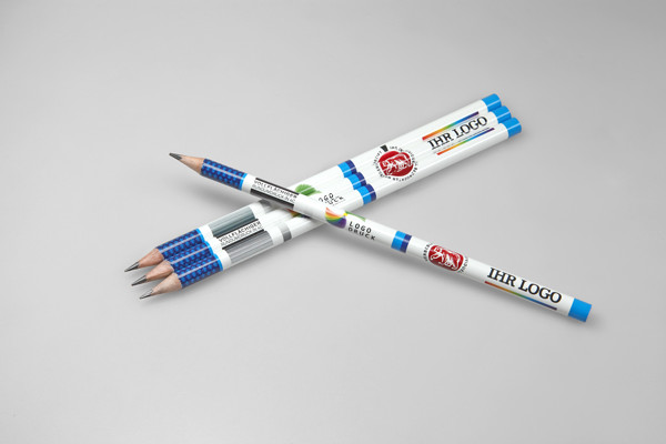 Bleistift inklusive 360° Folientransferdruck - Weiß