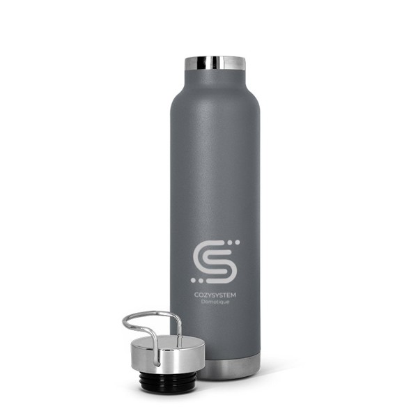 BOUTEILLE GOURDE 65 cl ISOTHERME DOUBLE-PAROI INOX - Blanc