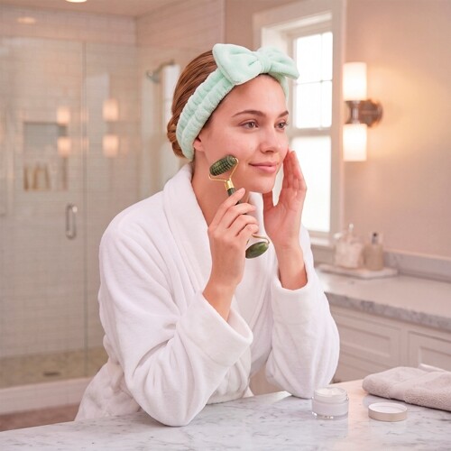 SET DE MASSAGEM FACIAL DE PEDRA NATURAL DE JADE "CIXI" -