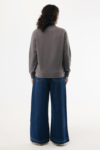 IQONIQ Elgon recycled cotton quarter zip sweater - Anthracite / XL