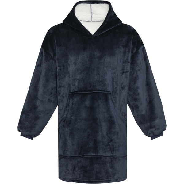 Plaid à capuche Denali certifié GRS - Bleu foncé