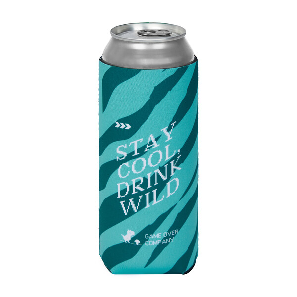 Collapsible large neoprene can cooler. 450ml larger size - Full colour