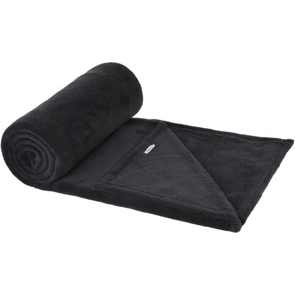 Lily GRS zertifizierte, RPET Decke aus Coral Fleece - schwarz