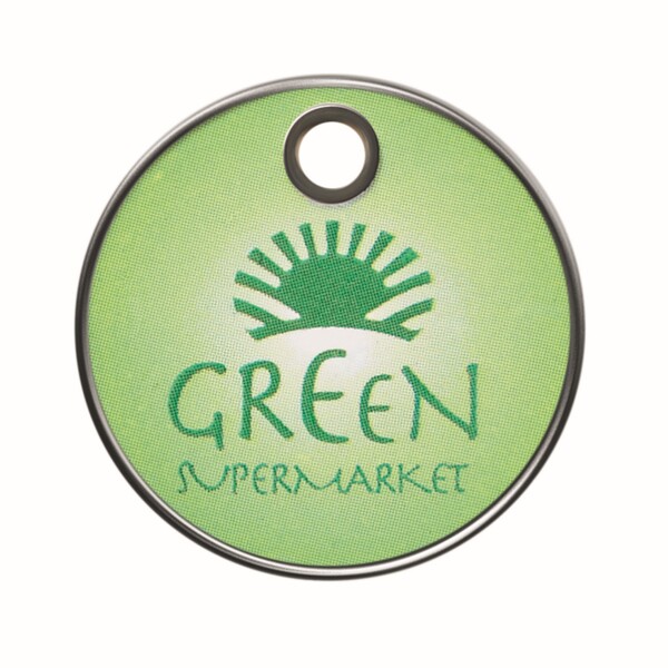 Imitation hard enamel token with full colour imprint - €1 coin / Tissue paper wrapping