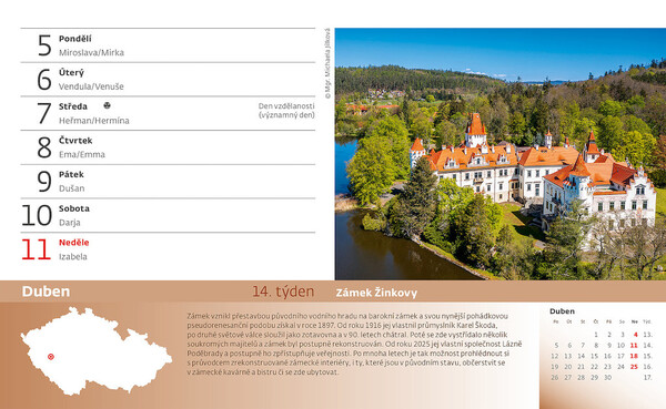 Stolní kalendář 55 turistických nej Čech, Moravy a Slezska 2027