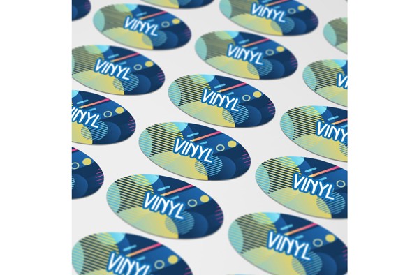Vinyl Sticker Oval 40x20mm - White