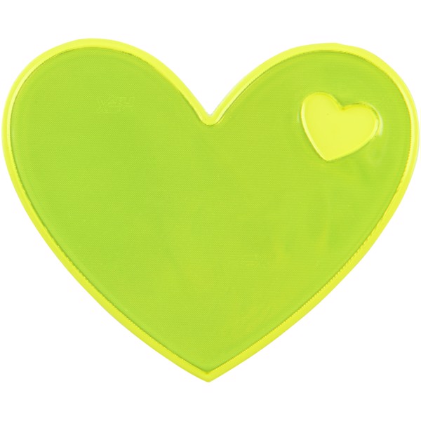 Coração de adesivo refletor - Amarelo neón