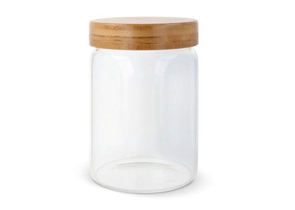 Beholder i glas og bambus 900 ml