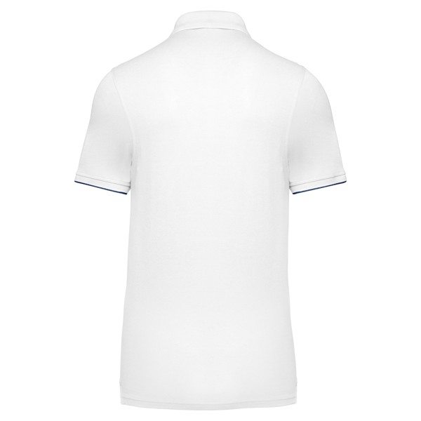 Muška kontrastna polo majica kratkih rukava Daytoday - Bijela / Navy / 3XL