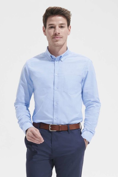 Sol's Boston Fit - Long Sleeve Oxford Men's Shirt - White / XL