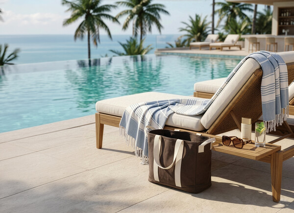 Borsa spiaggia BEAU in rCanvas AWARE™ 400gm2 - Marrone