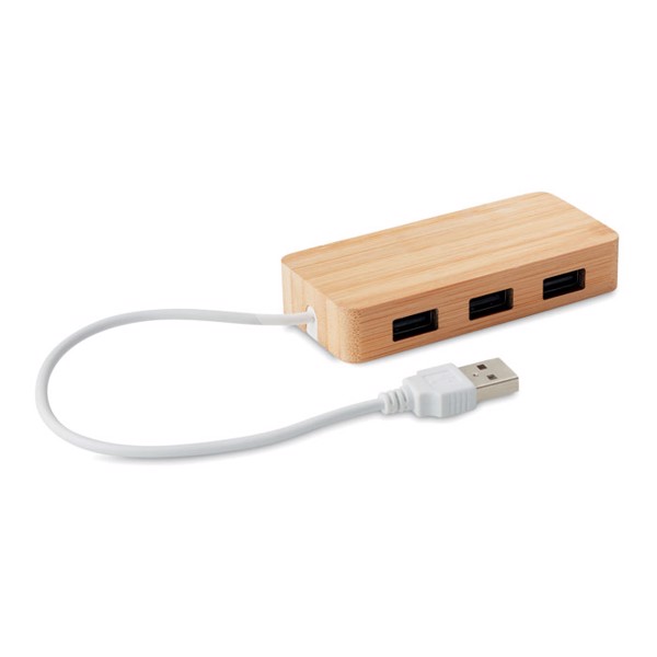 3 portos bambusz USB elosztó Vina